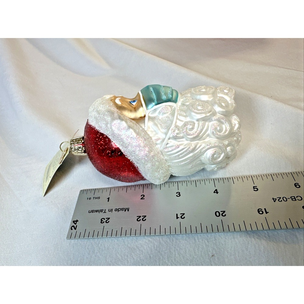 OLD WORLD CHRISTMAS Santa in Face Mask Doctor/Surgeon/Nurse Ornament Glass Blown - Picture 3 of 5